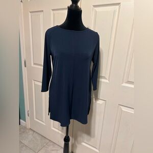 Alfani Navy Three-Quarter Sleeve Tunic